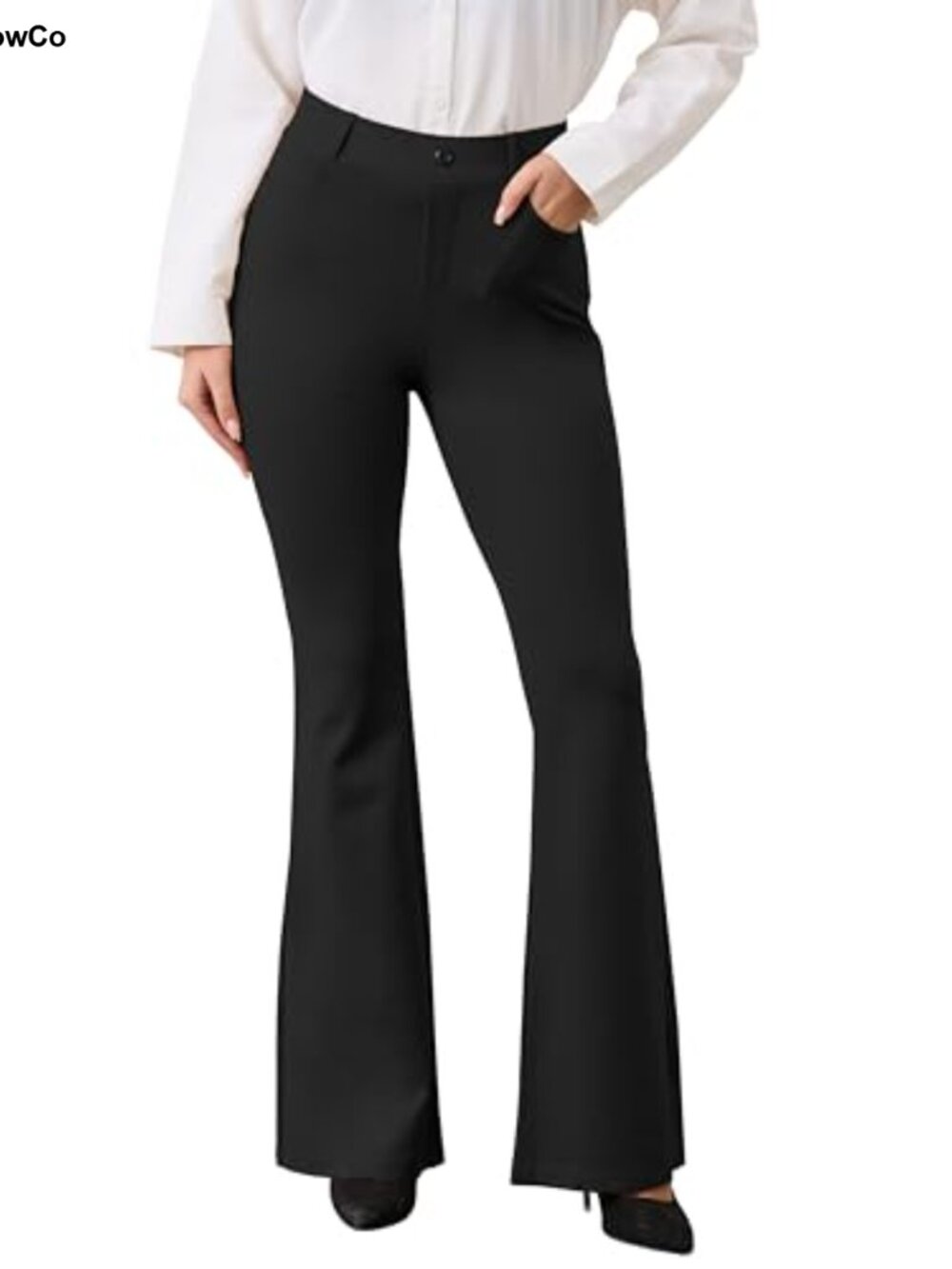 Women's High Rise Boot Cut Yoga Dress Pants with Pockets Work Trousers Flare